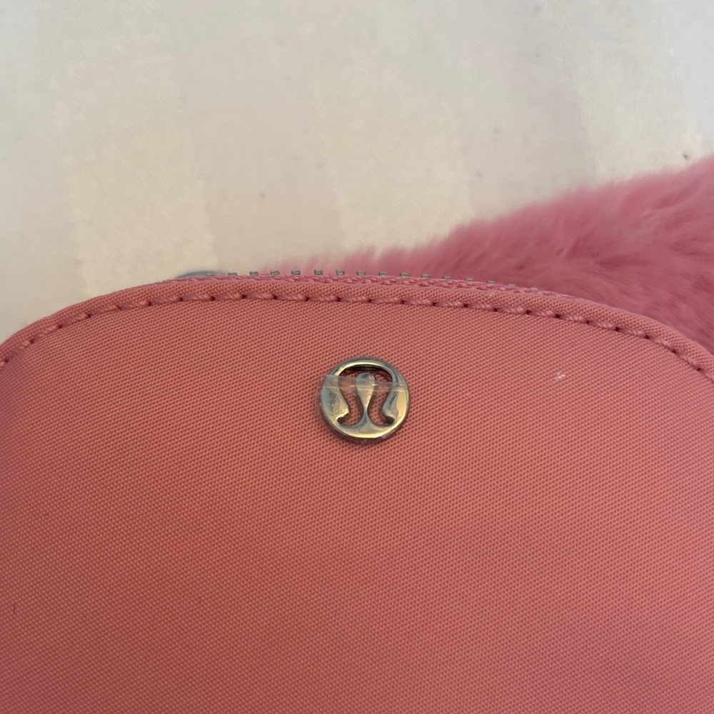 Lululemon Athletica Pink Dual Pouch Wristlet Plush Fleece - Picture 6 of 7